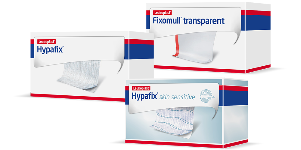 Gambar yang memperlihatkan rangkaian produk Hypafix lengkap. Gambar yang memperlihatkan rangkaian produk Hypafix lengkap.